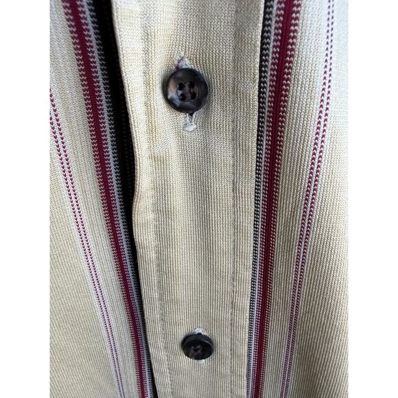 Vtg 70s Dayton’s Disco Shirt Men’s Red Gray Stripe Dagger Collar L USA 16-16.5 - Picture 4 of 11